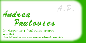 andrea paulovics business card